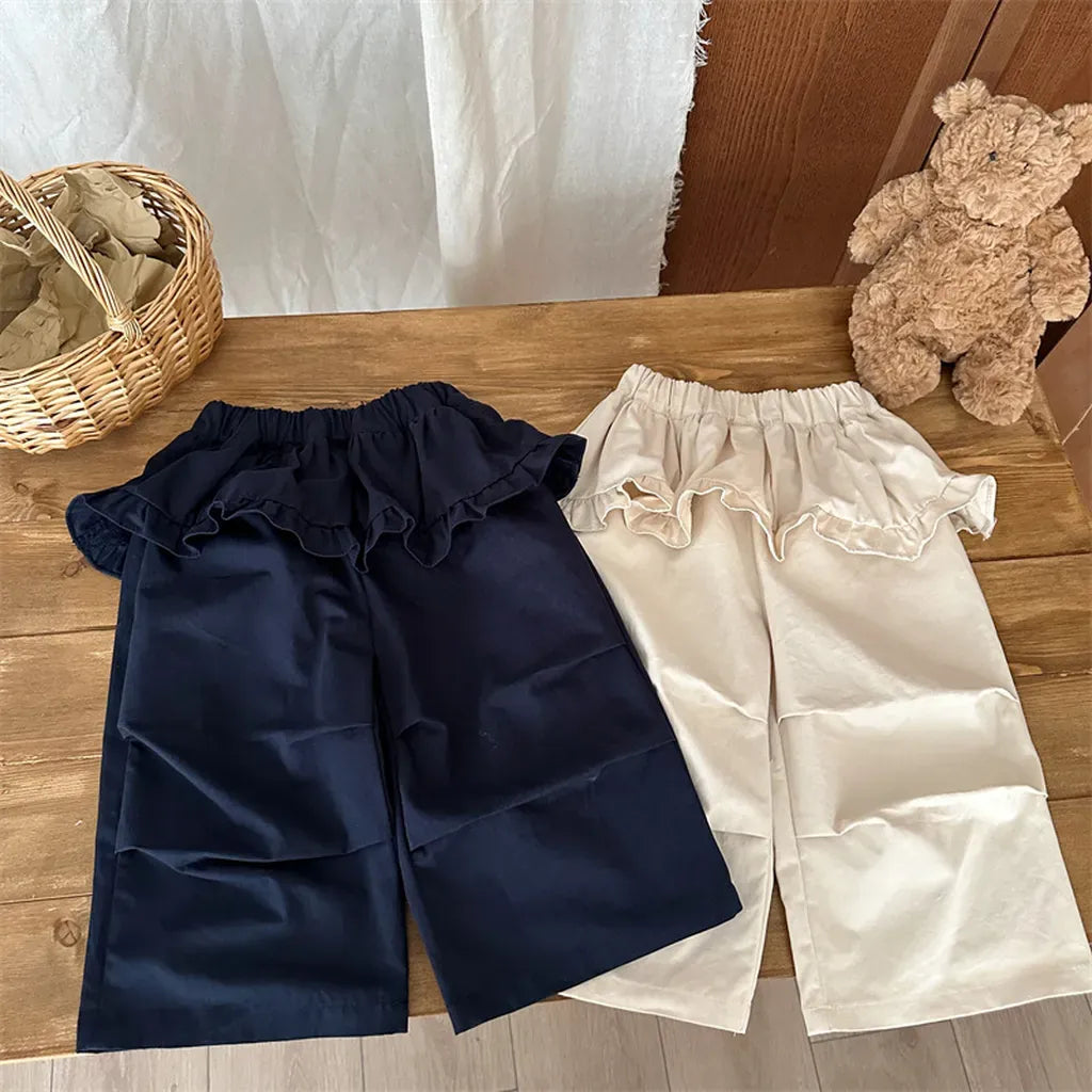 ロングパンツ・スウェットパンツ フリルウエストワイドパンツ【mh0011264】