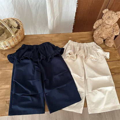 ロングパンツ・スウェットパンツ フリルウエストワイドパンツ【mh0011264】