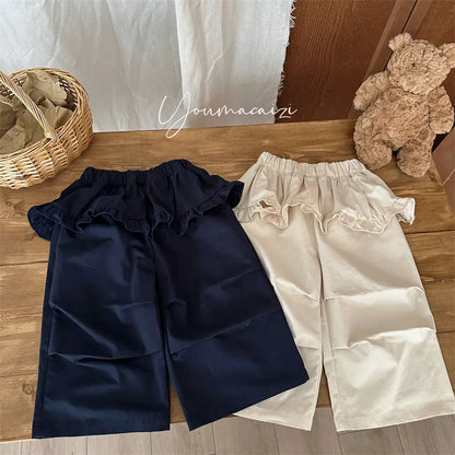 ロングパンツ・スウェットパンツ フリルウエストワイドパンツ【mh0011264】