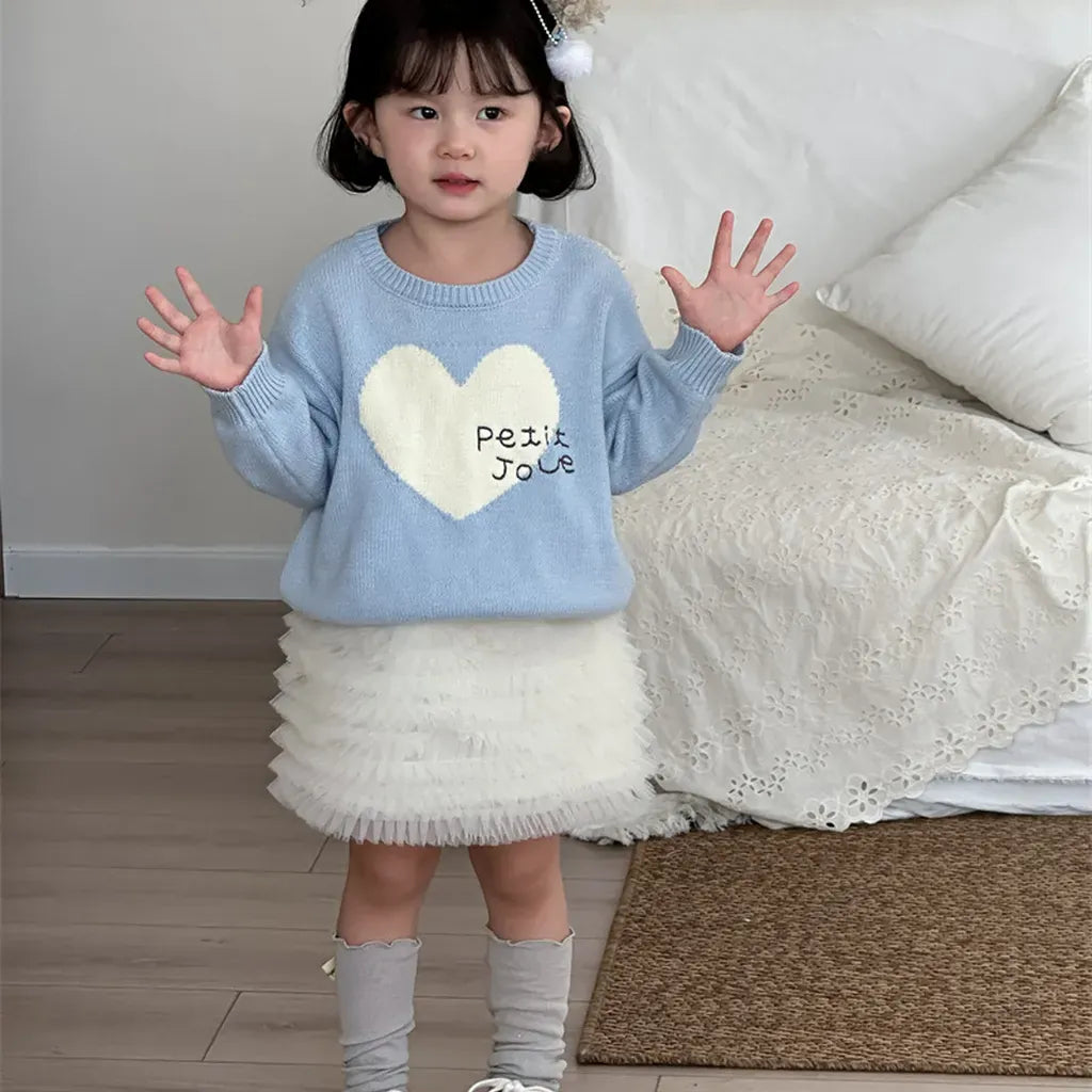 ニット・セーター ビッグハート刺繍クルーネックニット【mh0011265】