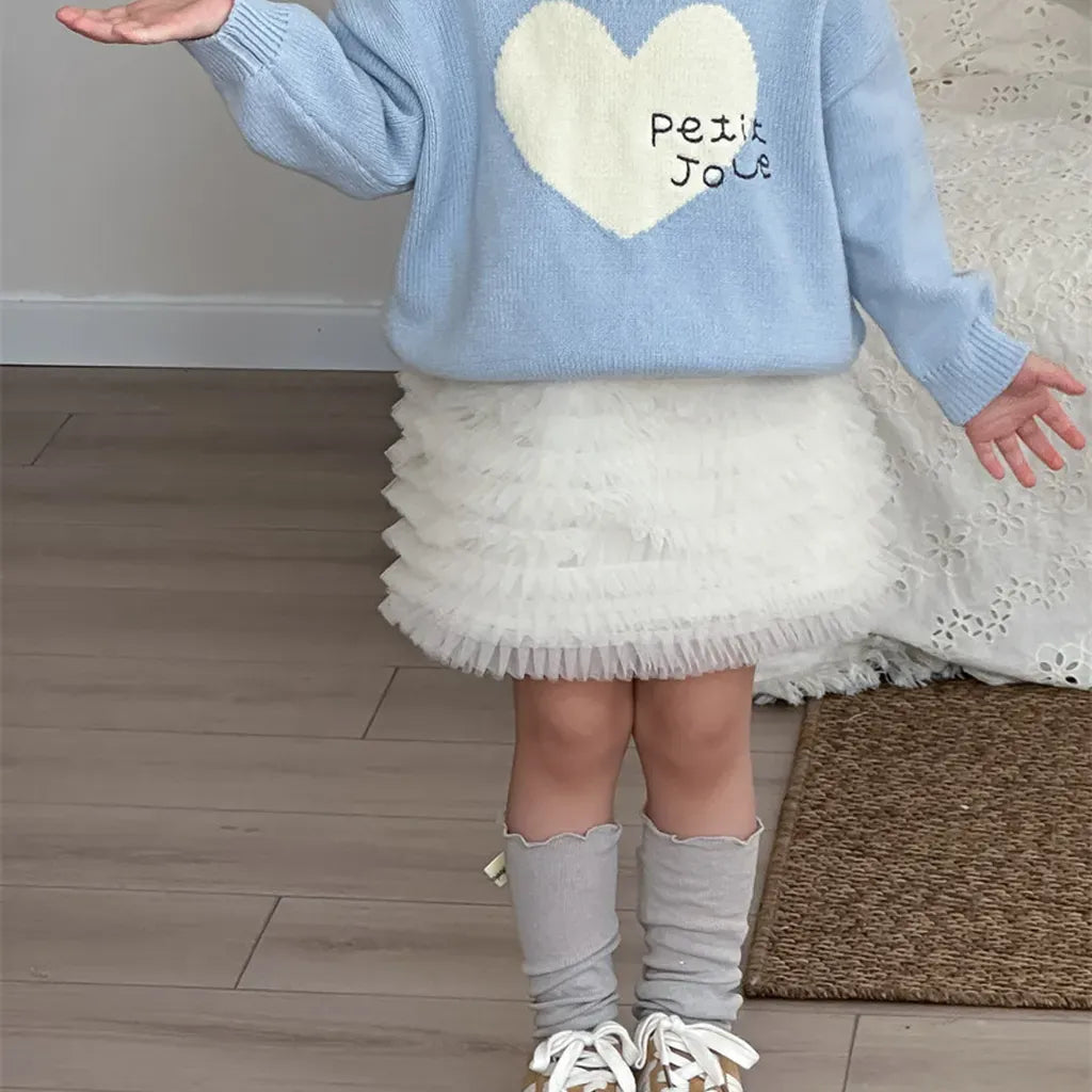 ニット・セーター ビッグハート刺繍クルーネックニット【mh0011265】