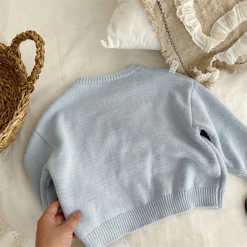 ニット・セーター ビッグハート刺繍クルーネックニット【mh0011265】