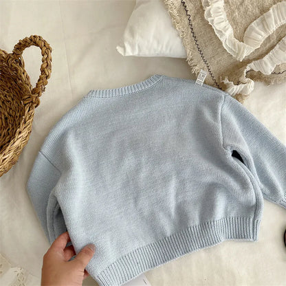 ニット・セーター ビッグハート刺繍クルーネックニット【mh0011265】