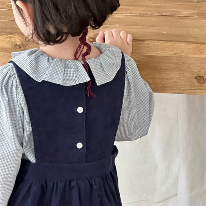 長袖シャツ・ブラウス ギンガムチェックフリル襟長袖ブラウス【mh0011270】