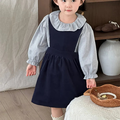 長袖シャツ・ブラウス ギンガムチェックフリル襟長袖ブラウス【mh0011270】