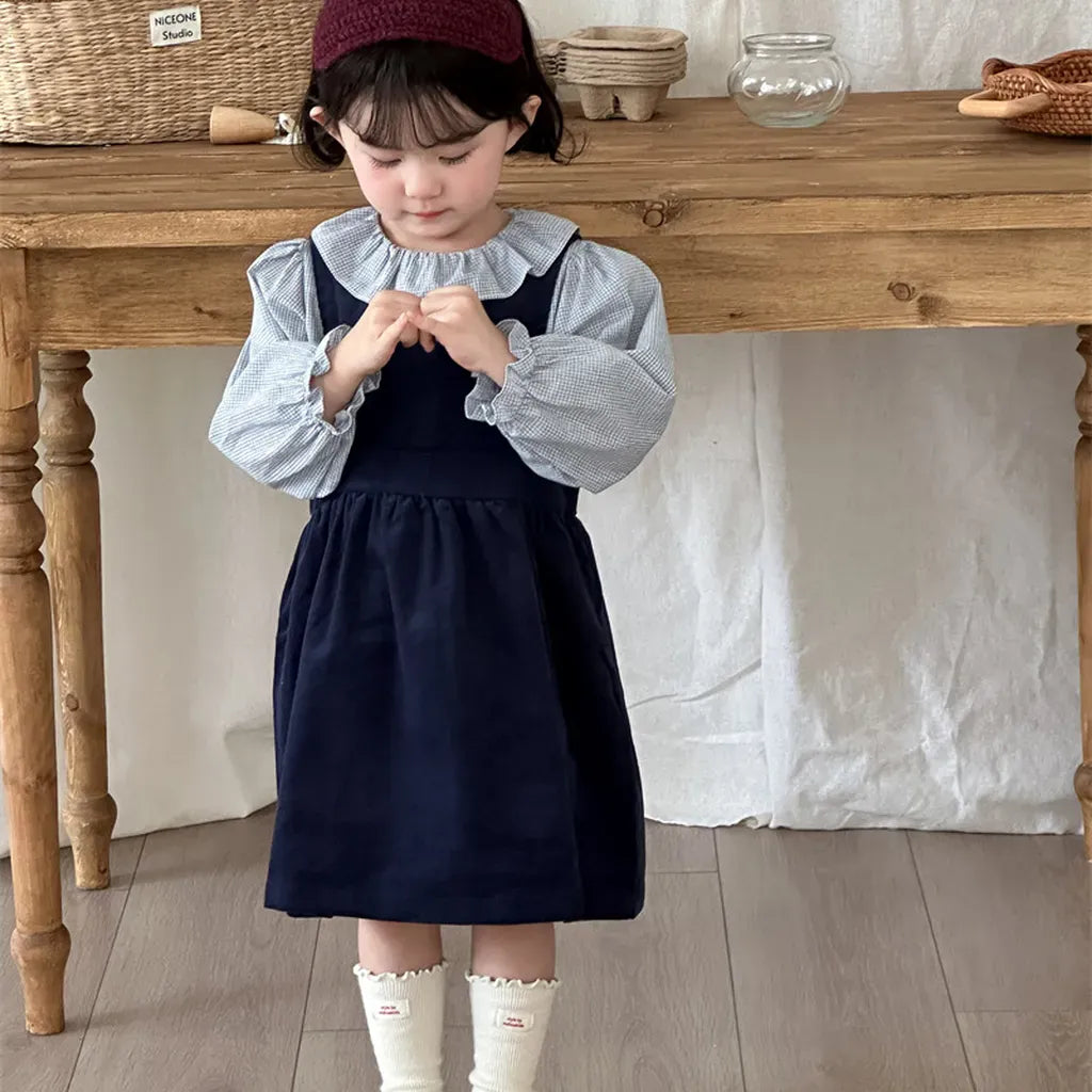 長袖シャツ・ブラウス ギンガムチェックフリル襟長袖ブラウス【mh0011270】