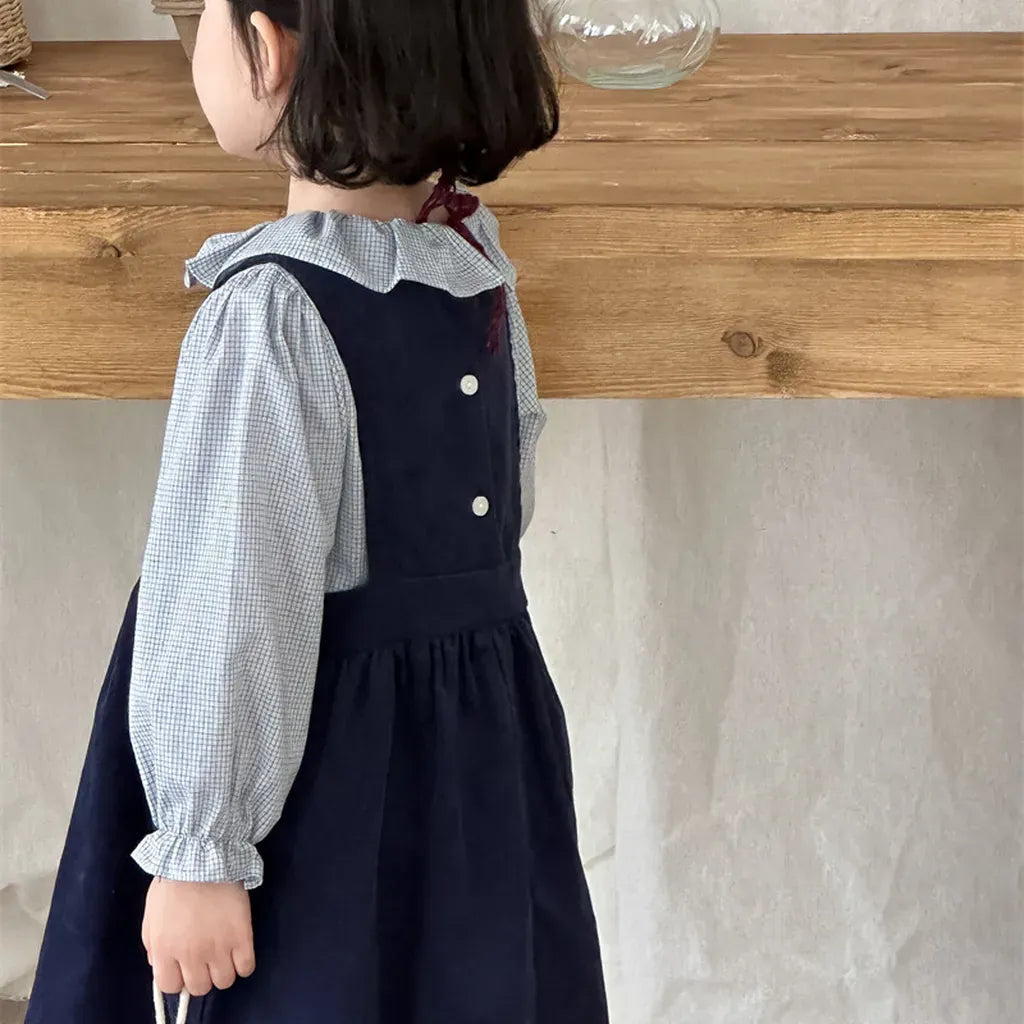 長袖シャツ・ブラウス ギンガムチェックフリル襟長袖ブラウス【mh0011270】