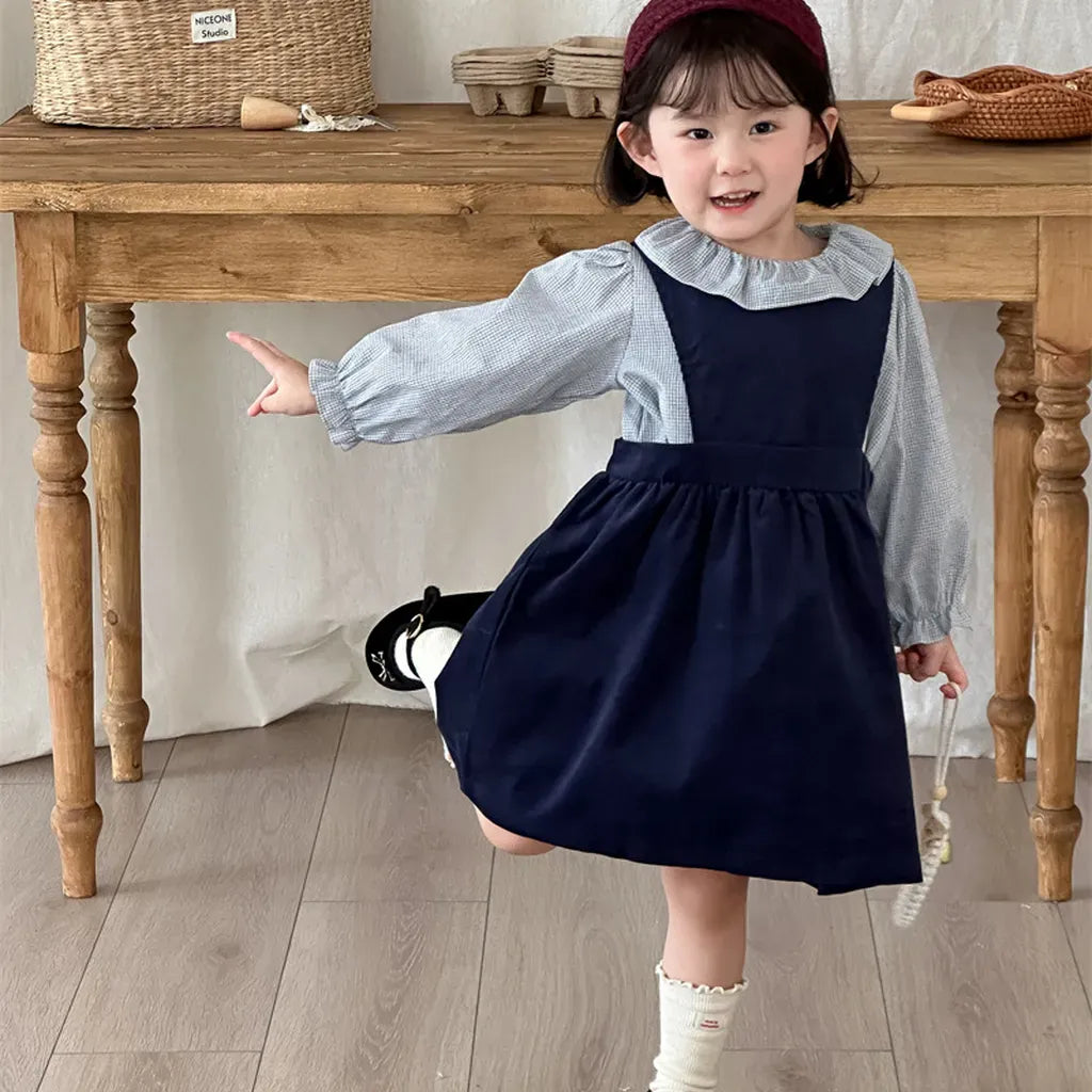 長袖シャツ・ブラウス ギンガムチェックフリル襟長袖ブラウス【mh0011270】