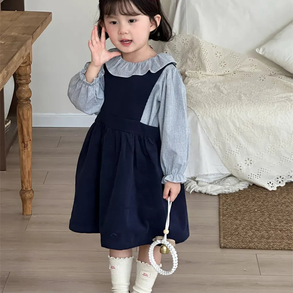 長袖シャツ・ブラウス ギンガムチェックフリル襟長袖ブラウス【mh0011270】