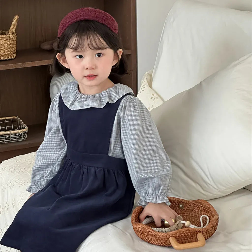 長袖シャツ・ブラウス ギンガムチェックフリル襟長袖ブラウス【mh0011270】