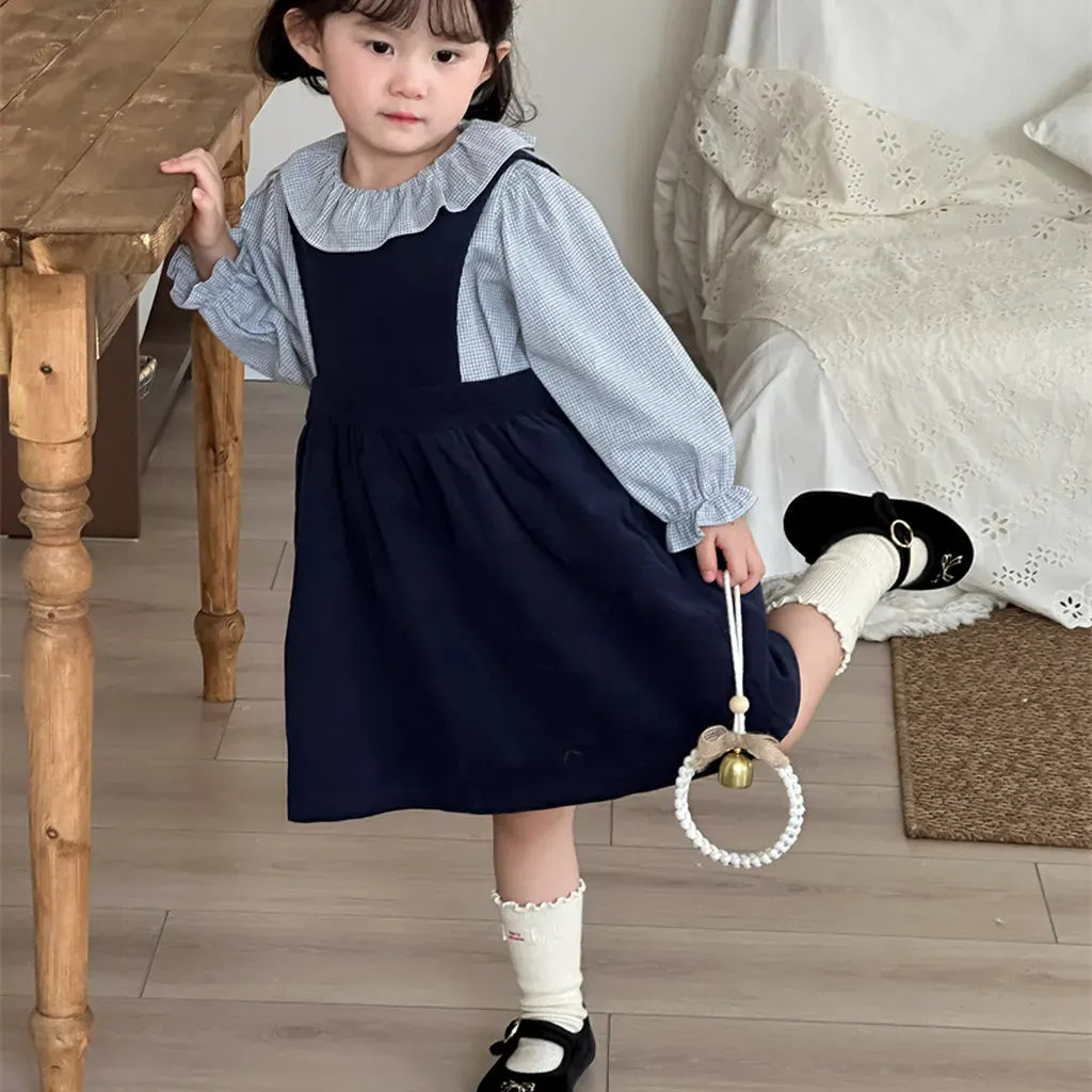 長袖シャツ・ブラウス ギンガムチェックフリル襟長袖ブラウス【mh0011270】