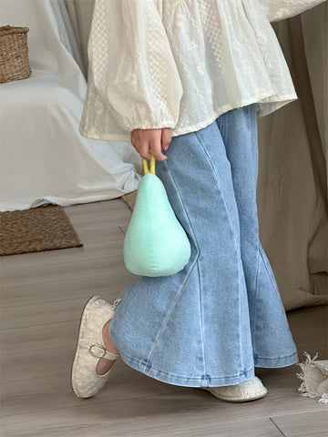 デニムパンツ Spliced Elastic Waist Flared Pants フレア デニムパンツ【mh0012196】