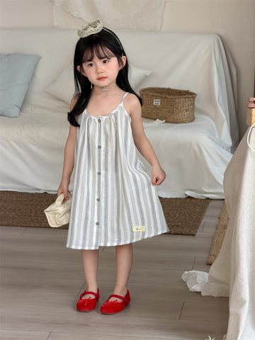 ノースリーブワンピース Stripe / 80cm Vertical Stripe Sundress Labeled Dress ストライプ柄 キャミワンピース【mh0012187】