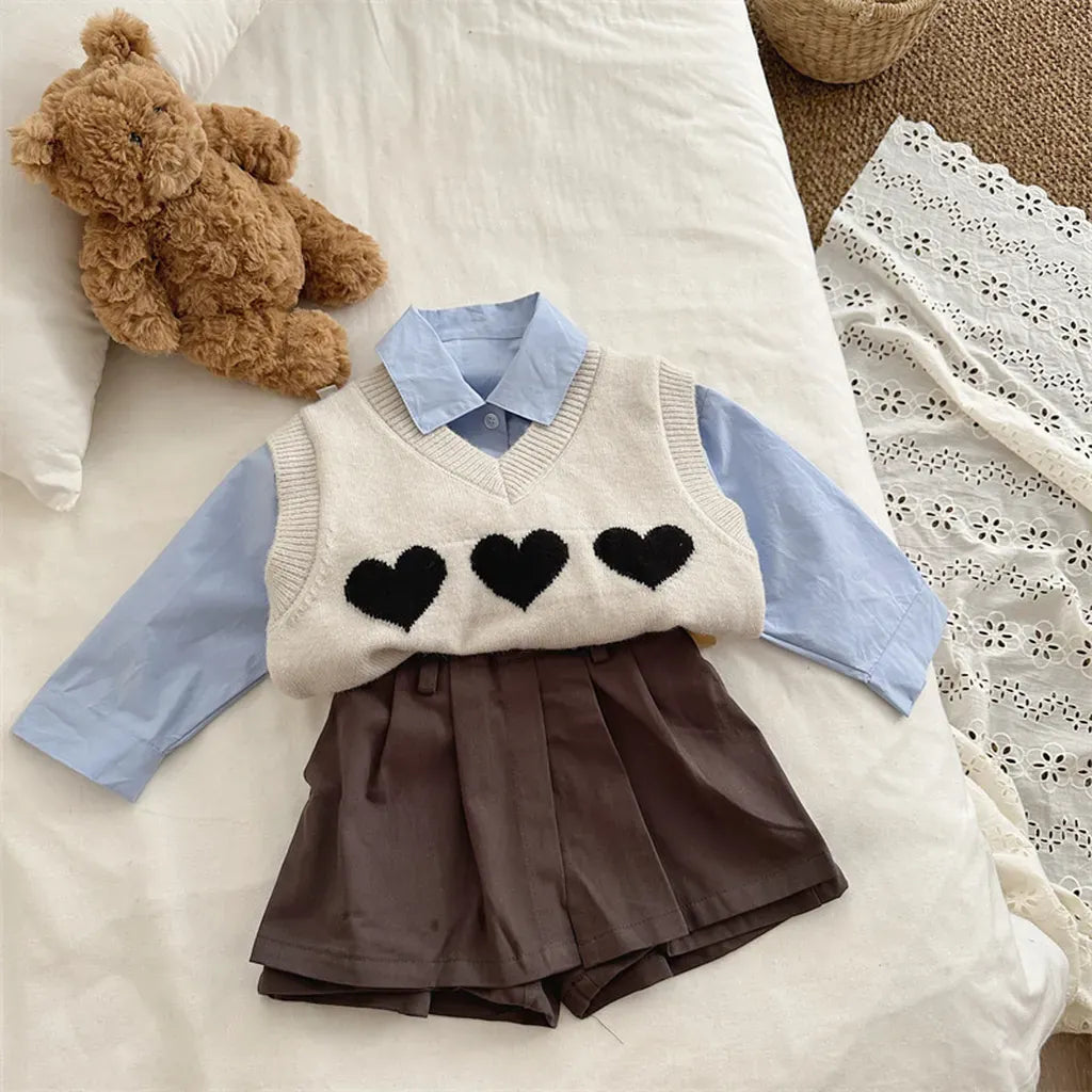 ベスト ハートモチーフVネックニットベスト【mh0011260】