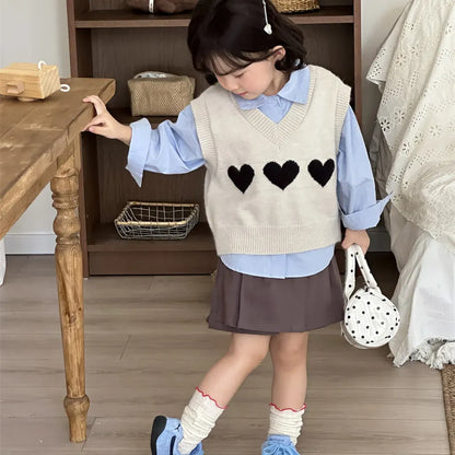 ベスト ハートモチーフVネックニットベスト【mh0011260】