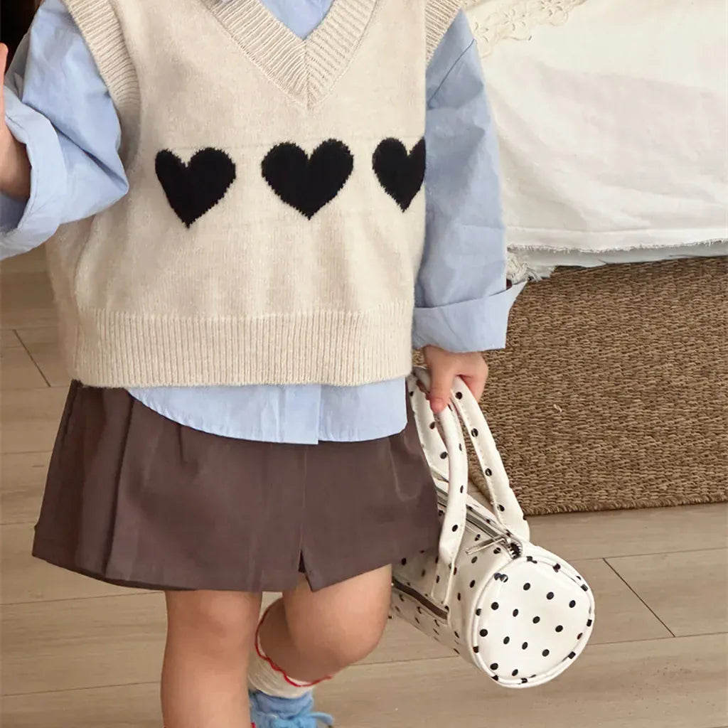 ベスト ハートモチーフVネックニットベスト【mh0011260】