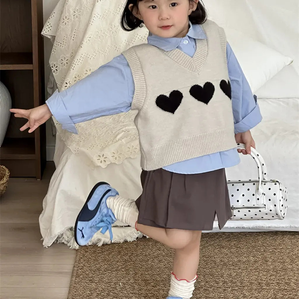 ベスト ハートモチーフVネックニットベスト【mh0011260】