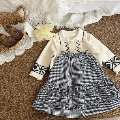 カーディガン・パーカー レトロ幾何学Vネックニットカーディガン【mh0011267】