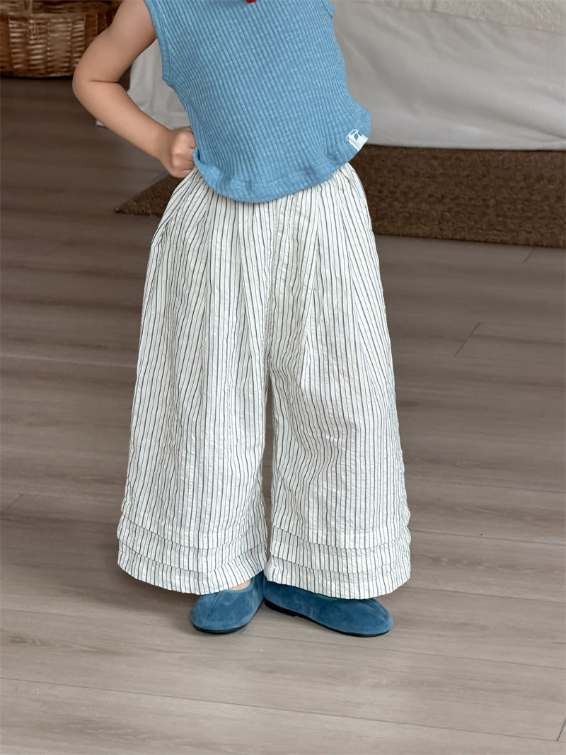 ロングパンツ・スウェットパンツ Vertical Frilled Wide Leg Pants フリル ワイドパンツ【mh0012201】