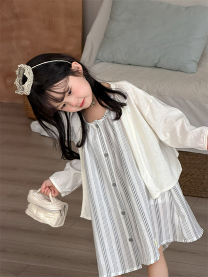ノースリーブワンピース Vertical Stripe Sundress Labeled Dress ストライプ柄 キャミワンピース【mh0012187】