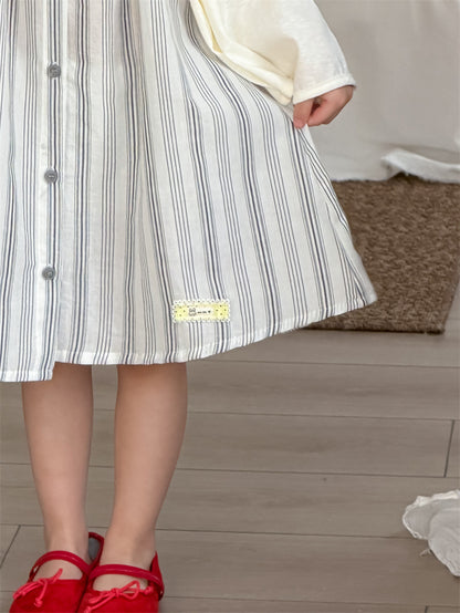ノースリーブワンピース Vertical Stripe Sundress Labeled Dress ストライプ柄 キャミワンピース【mh0012187】
