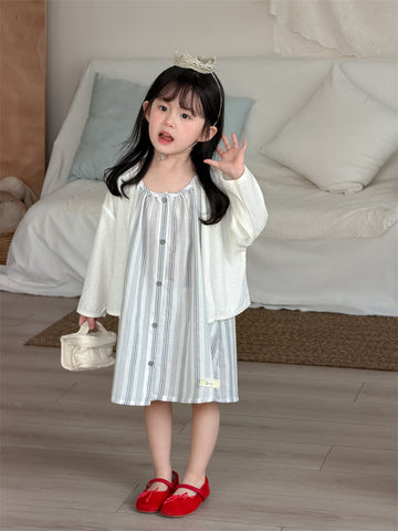 ノースリーブワンピース Vertical Stripe Sundress Labeled Dress ストライプ柄 キャミワンピース【mh0012187】