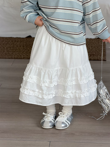スカート White / 80cm Lace Fungus Cotton Skirt レース フリルスカート【mh0012189】