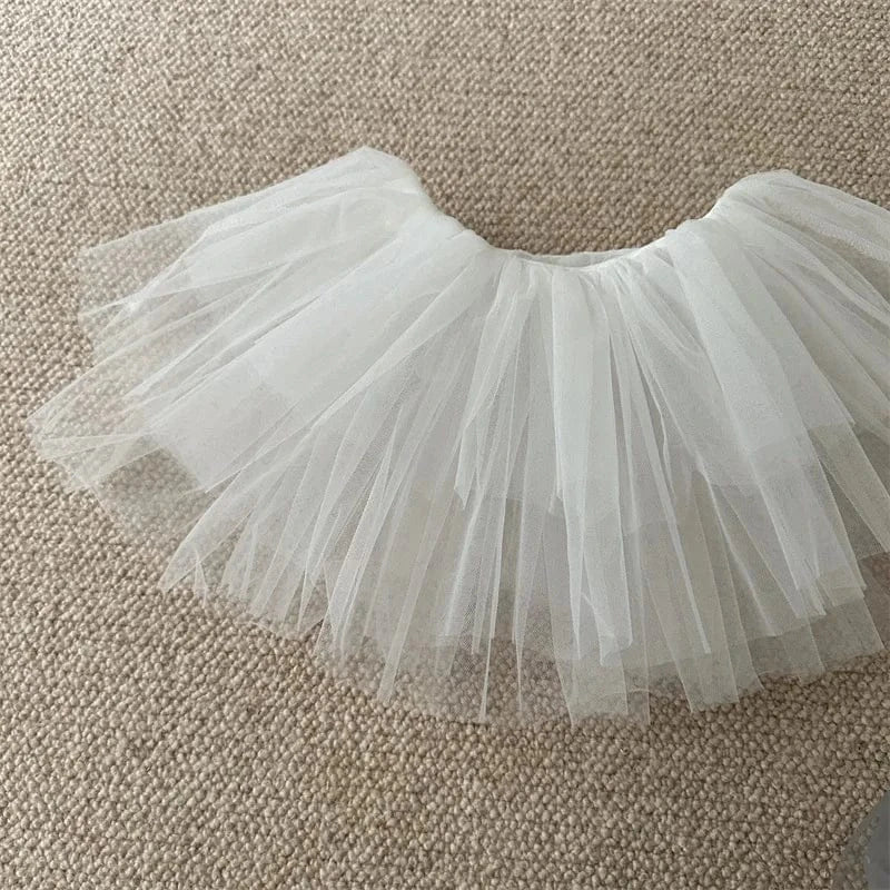 スカート White / S (80-90cm) / 取り寄せ（7〜21日） キッズスカート チュチュ チュールスカート 重ね着 3カラー【mh0005312】