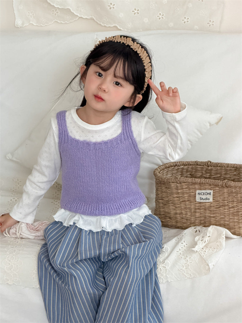 長袖Tシャツ Lace Hem Long Sleeve T-Shirt レース裾 長袖Tシャツ【mh0012200】