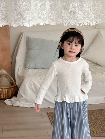 長袖Tシャツ Lace Hem Long Sleeve T-Shirt レース裾 長袖Tシャツ【mh0012200】