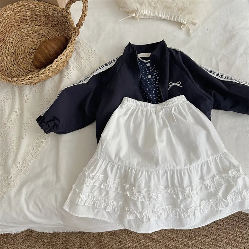 長袖Tシャツ 小花プリントレースネック長袖Tシャツ【mh0011259】