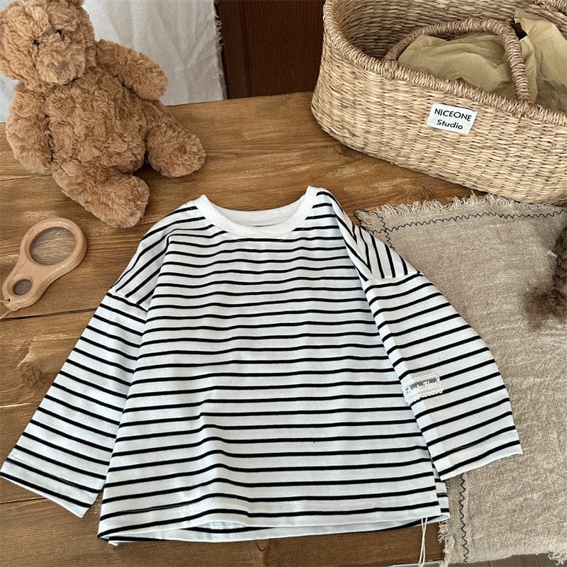 長袖Tシャツ シンプルボーダー長袖Tシャツ【mh0011262】