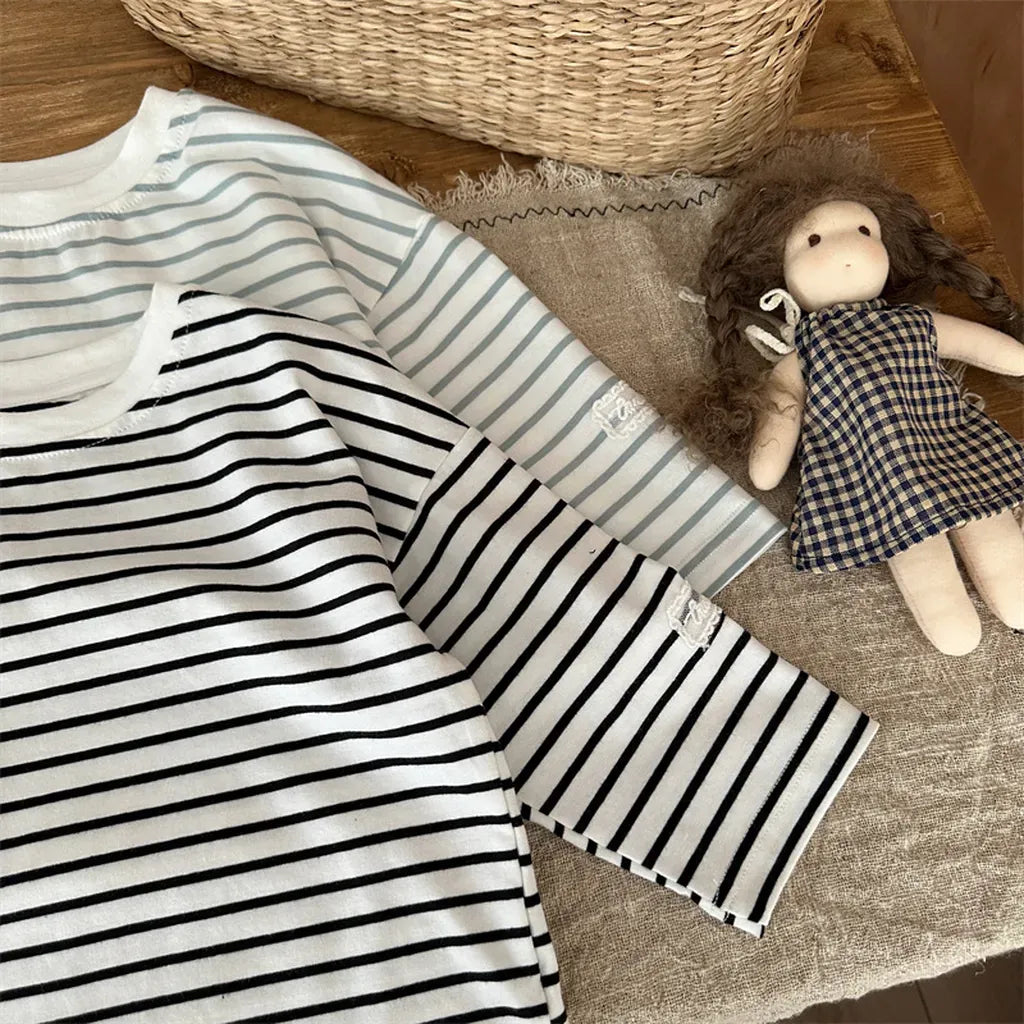 長袖Tシャツ シンプルボーダー長袖Tシャツ【mh0011262】