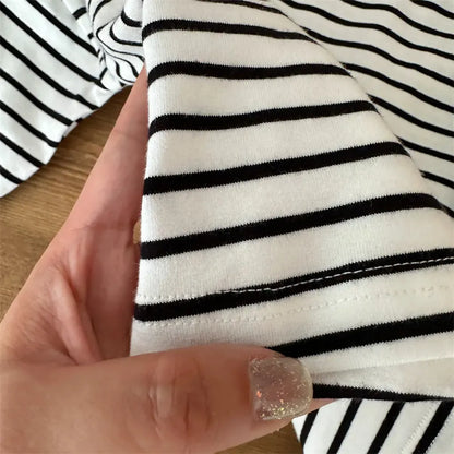 長袖Tシャツ シンプルボーダー長袖Tシャツ【mh0011262】