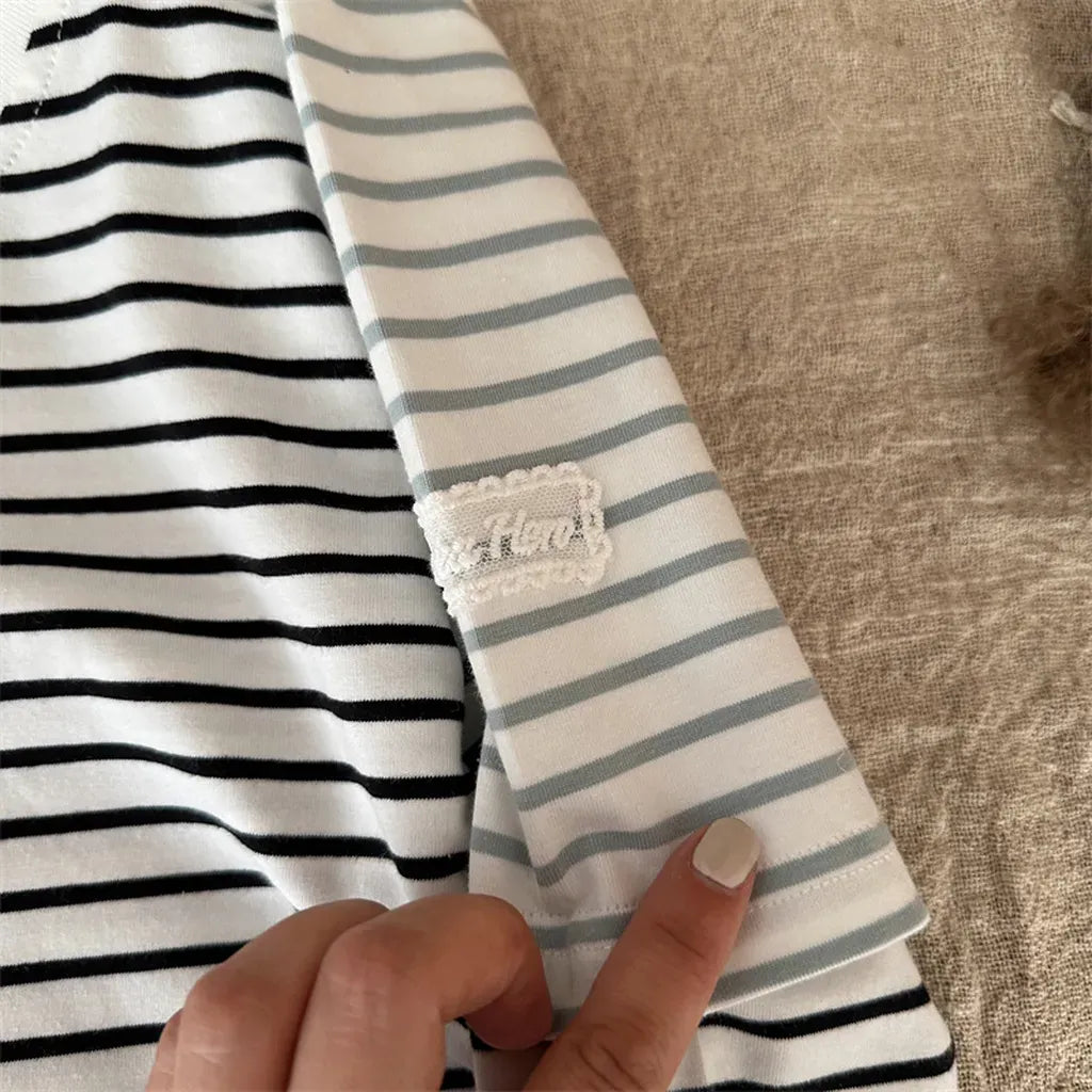 長袖Tシャツ シンプルボーダー長袖Tシャツ【mh0011262】