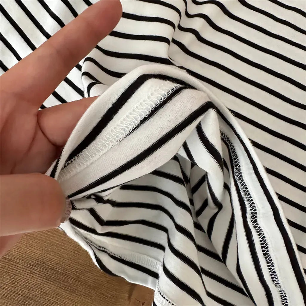 長袖Tシャツ シンプルボーダー長袖Tシャツ【mh0011262】