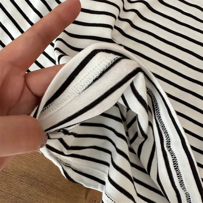 長袖Tシャツ シンプルボーダー長袖Tシャツ【mh0011262】