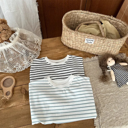 長袖Tシャツ シンプルボーダー長袖Tシャツ【mh0011262】