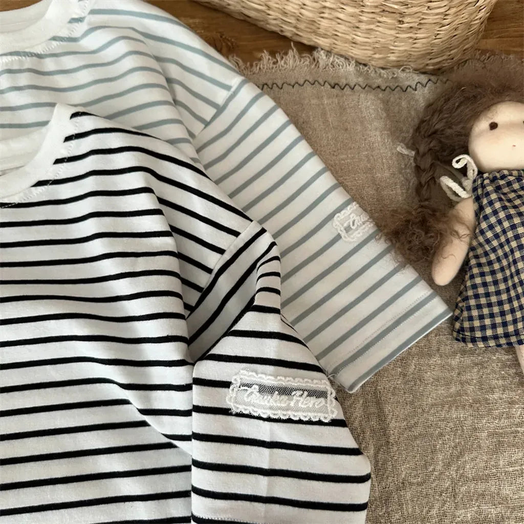 長袖Tシャツ シンプルボーダー長袖Tシャツ【mh0011262】