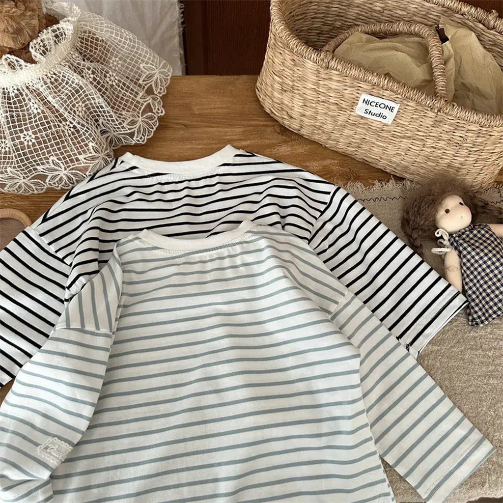 長袖Tシャツ シンプルボーダー長袖Tシャツ【mh0011262】