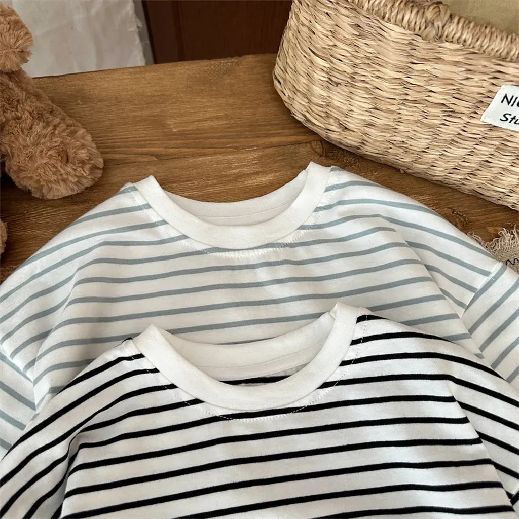 長袖Tシャツ シンプルボーダー長袖Tシャツ【mh0011262】