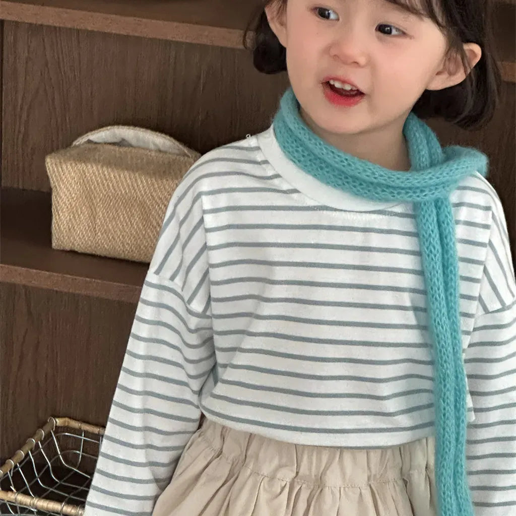 長袖Tシャツ シンプルボーダー長袖Tシャツ【mh0011262】