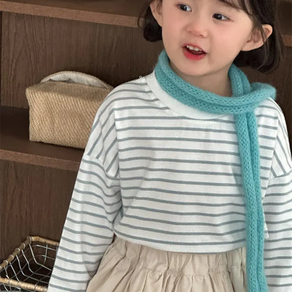 長袖Tシャツ シンプルボーダー長袖Tシャツ【mh0011262】