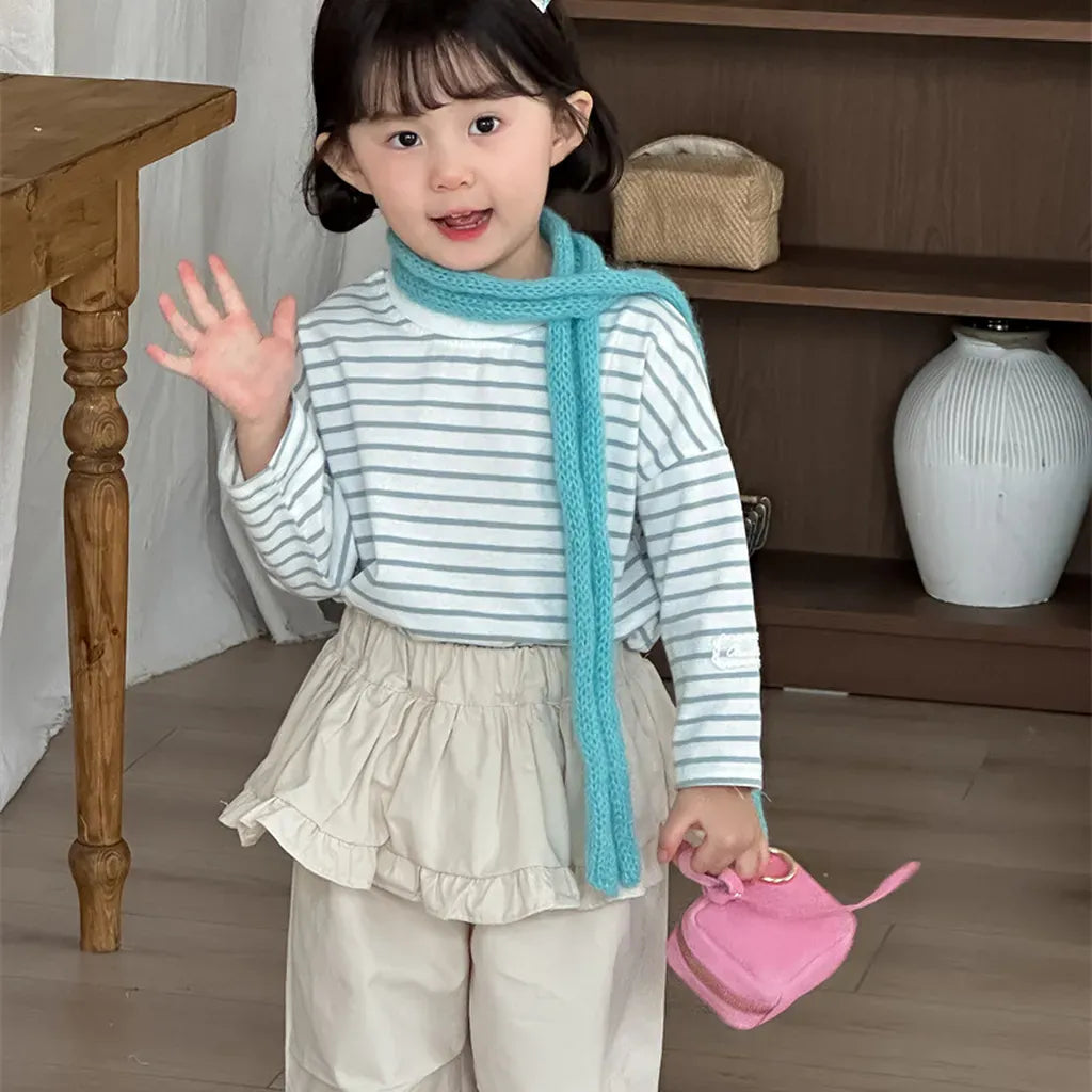 長袖Tシャツ シンプルボーダー長袖Tシャツ【mh0011262】