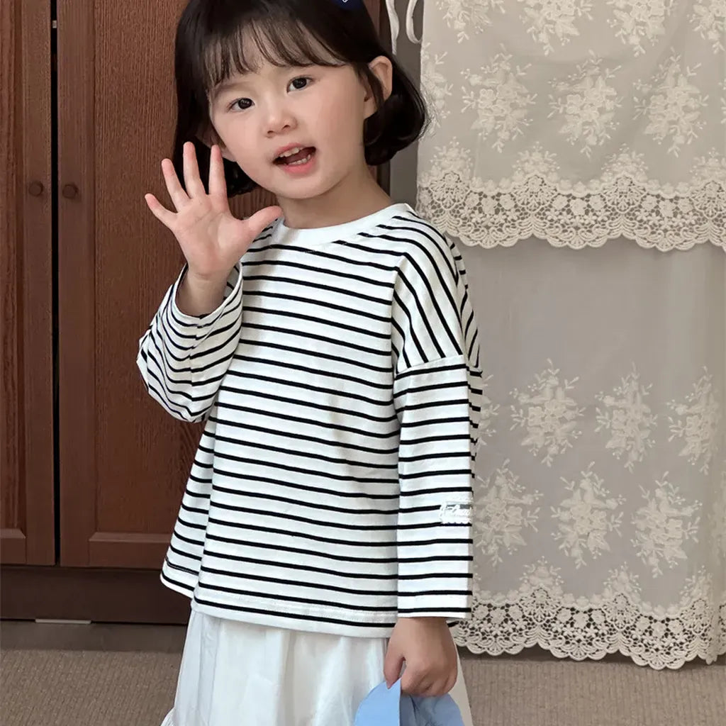 長袖Tシャツ シンプルボーダー長袖Tシャツ【mh0011262】