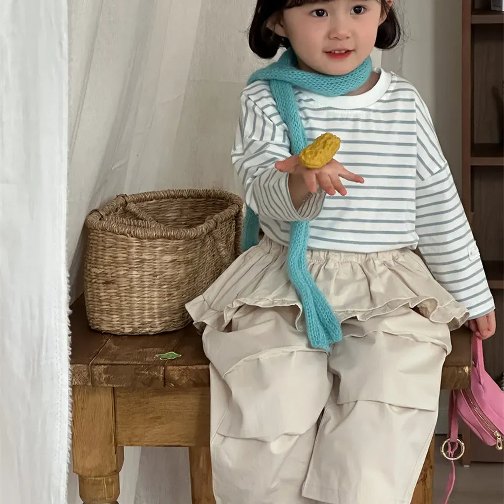 長袖Tシャツ シンプルボーダー長袖Tシャツ【mh0011262】