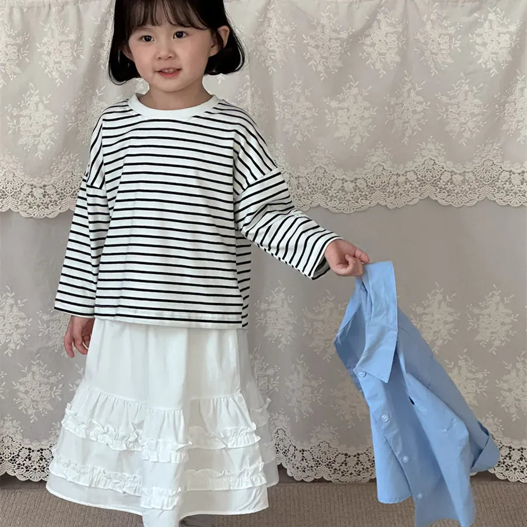 長袖Tシャツ シンプルボーダー長袖Tシャツ【mh0011262】