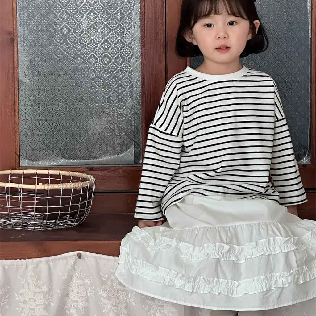 長袖Tシャツ シンプルボーダー長袖Tシャツ【mh0011262】