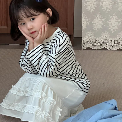 長袖Tシャツ シンプルボーダー長袖Tシャツ【mh0011262】