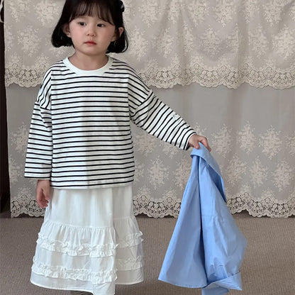 長袖Tシャツ シンプルボーダー長袖Tシャツ【mh0011262】